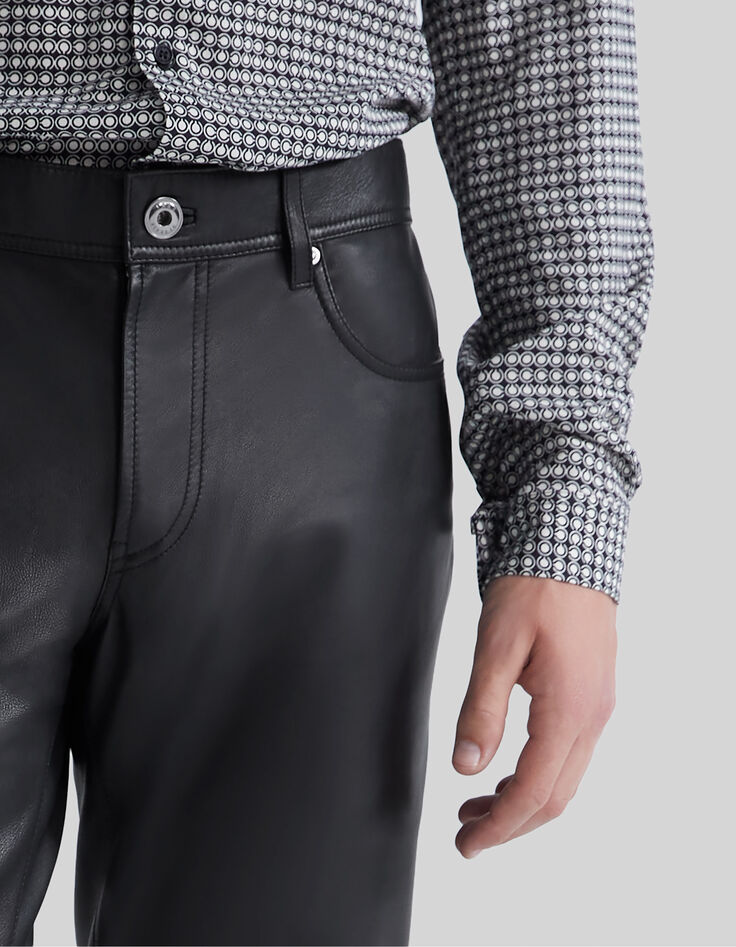 Men’s black Chrome-free leather Pure Edition SLIM trousers-3