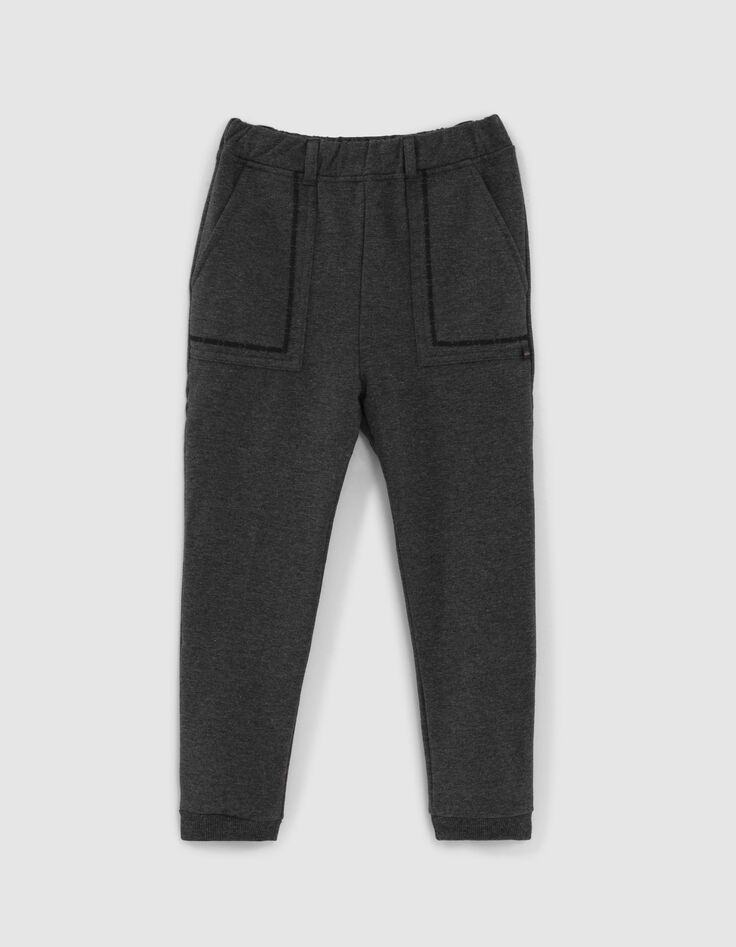 Girls’ grey marl joggers with graphic scarf belt-3