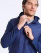 Men’s indigo mixed-fabric hooded jacket-cardigan -5