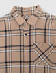 Boy's beige plaid shirt-3