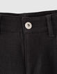 Girls’ charcoal grey marl flared trousers-5