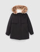 Girls’ 2-in-1 black glittery parka and quilted jacket-2