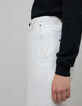 Damesjeans met hoge taille en wijde pijpen in gebroken wit-5