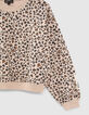 Sweat beige à motif léopard fille-5