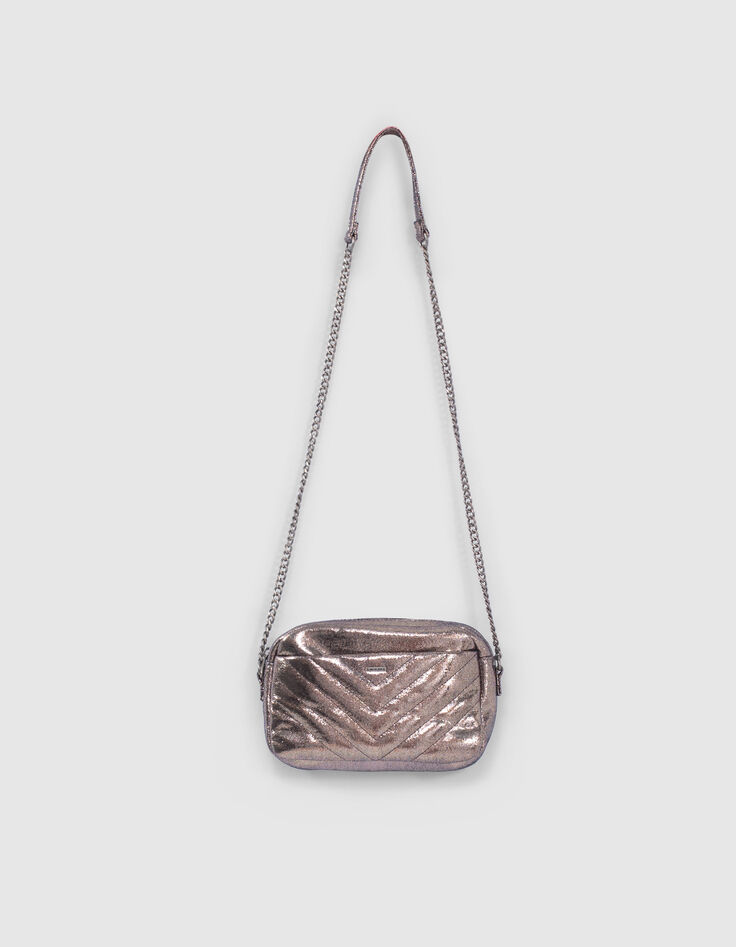 Graue Metallic-Mädchenhandtasche-1