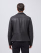 Blouson noir cuir esprit motard Homme-3