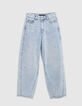 Girl's BALLOON blue waterless jeans with multi-stud design-2