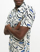 Men’s electric blue abstract print REGULAR shirt-5