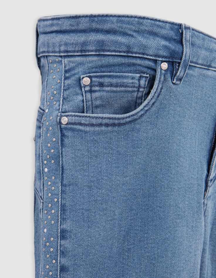 Damesjeans in slank blauw waterloos powerstretch met studs-4