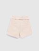 Vanille paperbag short ribfluweel meisjes-3