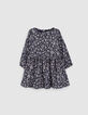 Baby girls’ navy 2-in-1 dress with plush cardigan-5