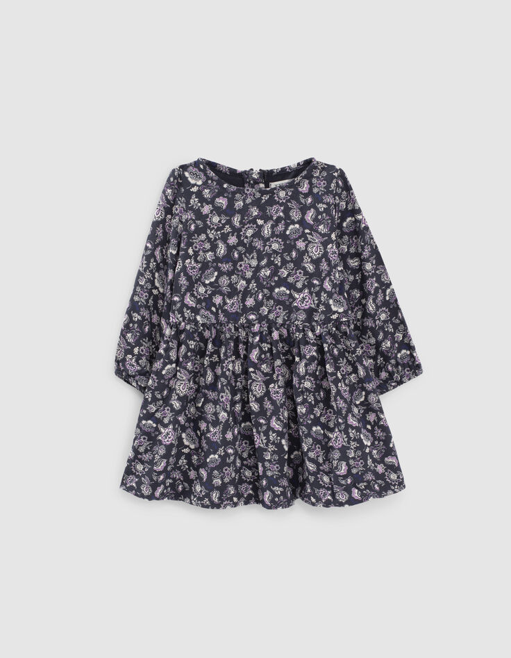 Robe navy 2 en 1 avec sweat cardigan bébé fille-5