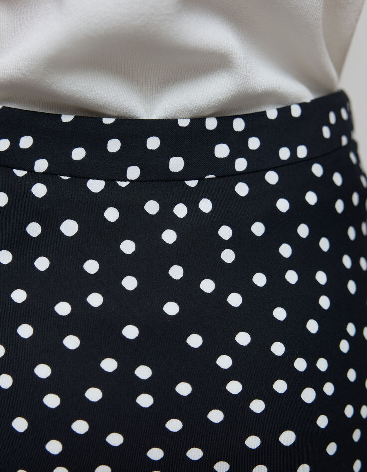 Black midi skirt LENZING™ ECOVERO™ women's polka dot print-9