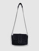 Girl's black handbag with recycled embossing and studs-2