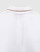 Boys’ white cotton polo shirt with striped ribbing-5