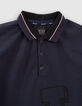 Boys’ navy polo shirt with black side marking-2