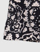 Combishort noir floral rock fille-4