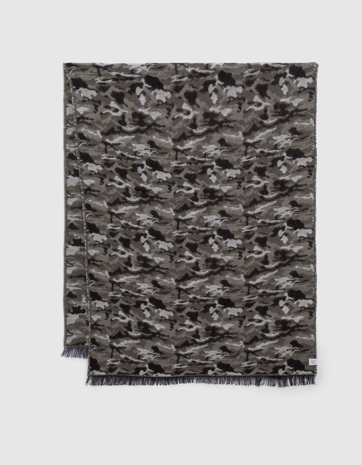 Girls’ black camouflage motif scarf-2