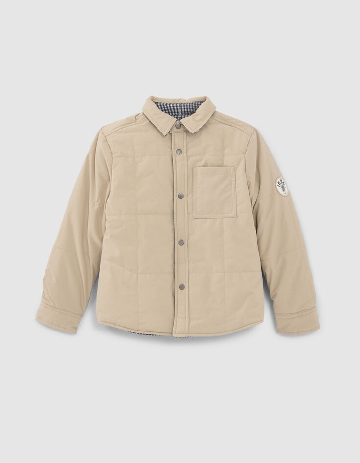 Boys’ beige/Vichy check reversible jacket-2