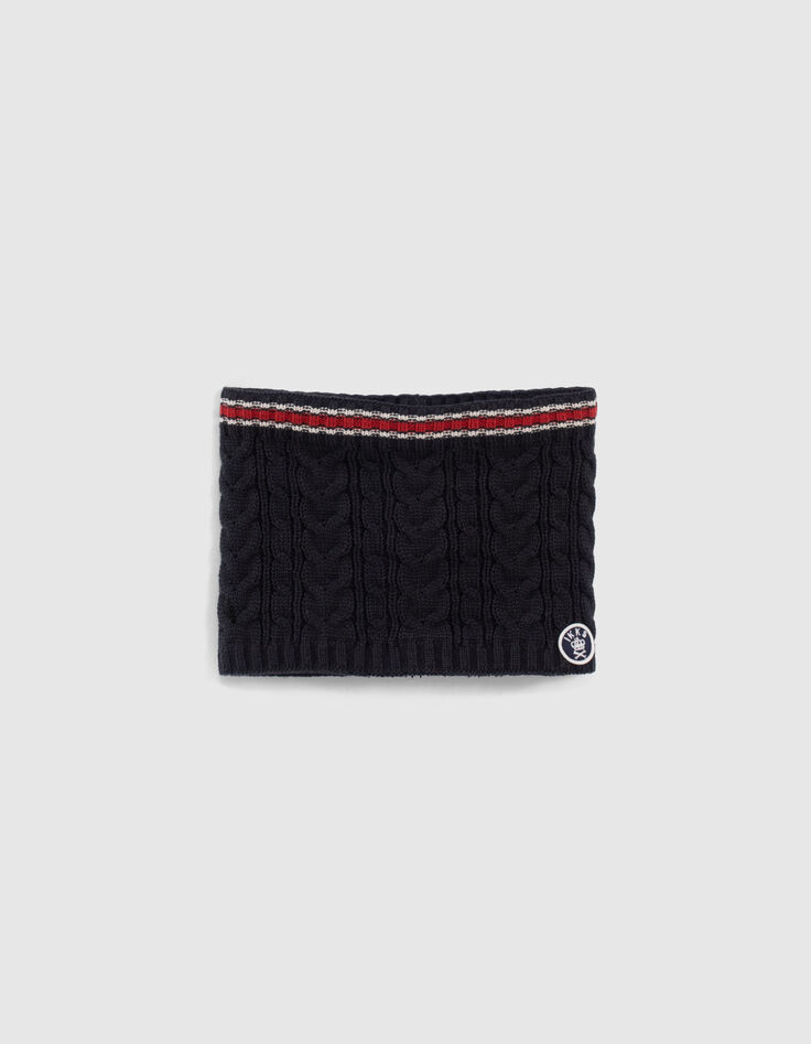 Snood navy oscuro punto rayas niño-1