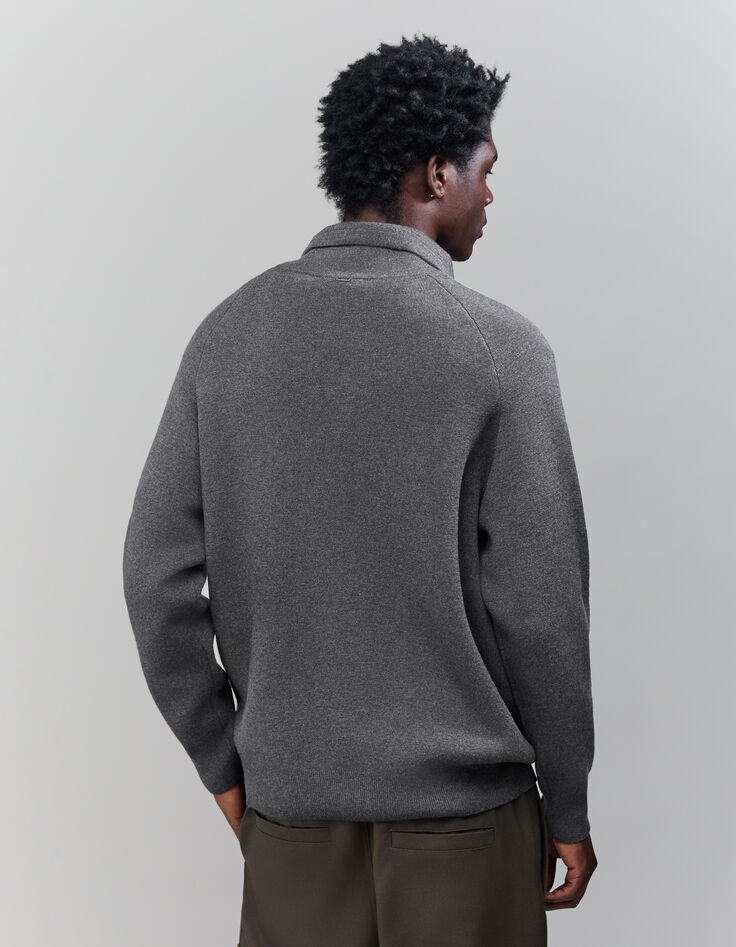 Pull béton tricot col camionneur Homme-3