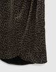Robe courte drapée imprimé animal kaki et noir femme-2