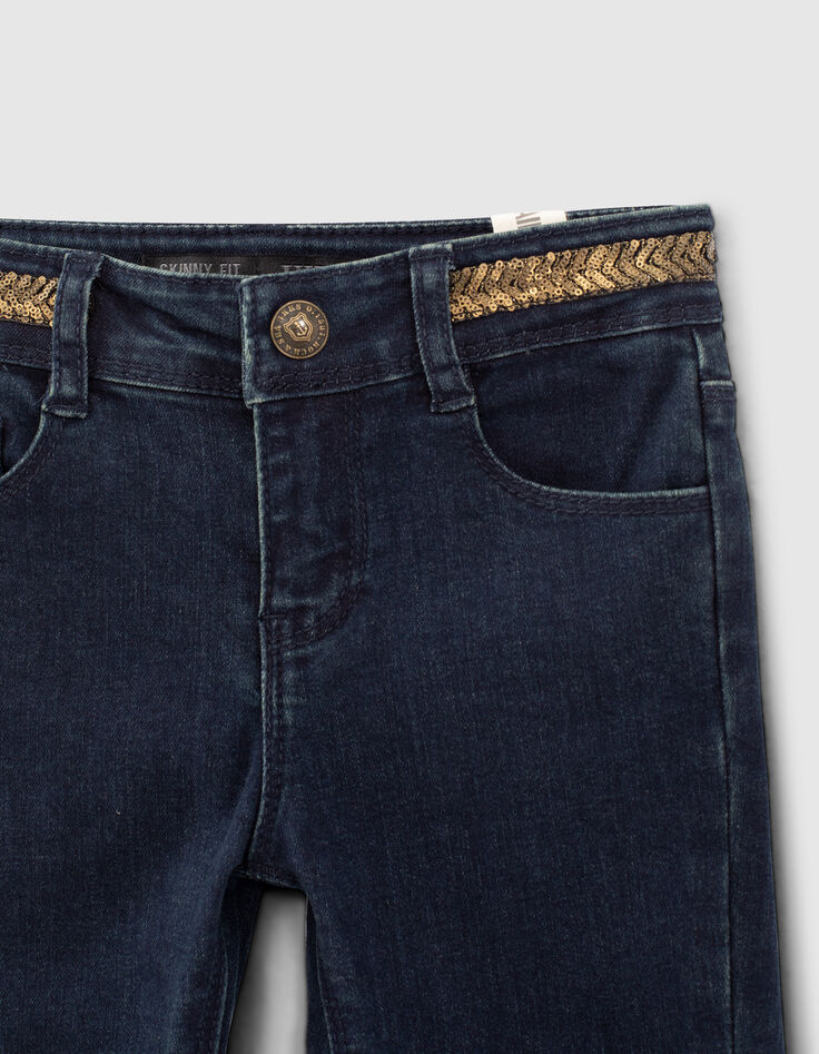 Girls’ rinse skinny jeans with braid waistband-3