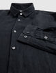 Chemise SLIM noire 100% lin Homme-3