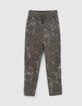 Boys’ khaki tie-dye zipped pocket organic joggers-1