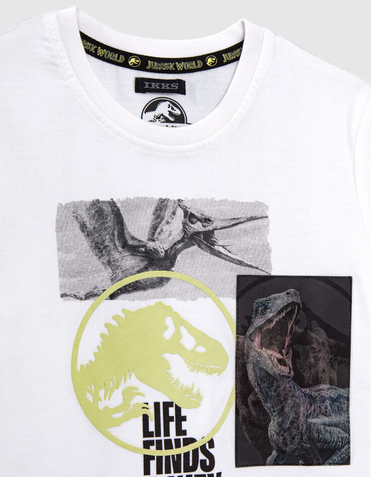 Weißes Jungen-T-Shirt mit Motivlinse JURASSIC WORLD-4