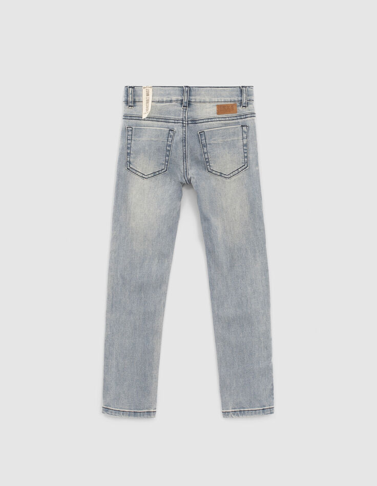 Blauwe slim jeans met gevlochten riem jongens-3