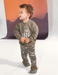 Baby boys’ camouflage joggers and khaki sweatshirt outfit-2