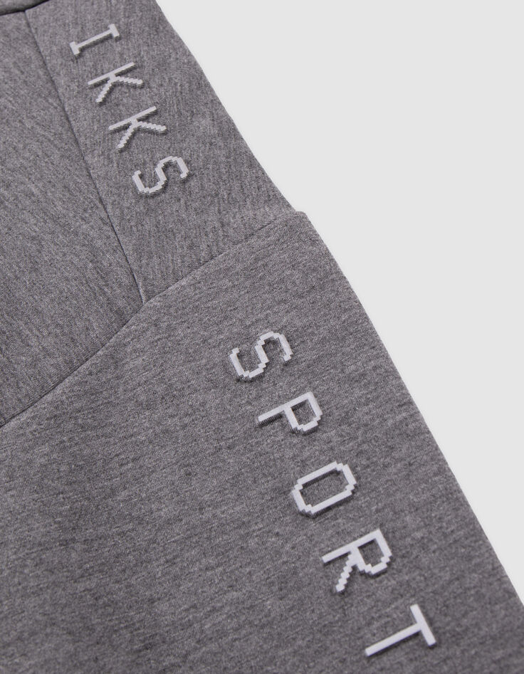 Boy's grey hoodie, reflective sleeves, embossed slogan-5