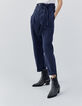Marineblauwe brede broek met afneembare riem Dames-2