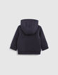 Baby boy navy cardigan with removable visor-3