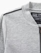 Boys' grey marl embroidered back cardigan -7