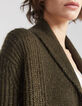 Halblange Damenjacke in Khaki mit Stickmotiv im Rücken-4