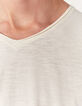 Men’s Essential natural marl V-neck T-shirt-3