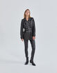 Pure Edition-Women’s black leather long belted jacket-3