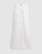 Women's high-waisted off-white wide-leg jeans-7