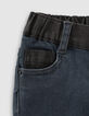 Baby boys’ vintage blue jeans, used black contrast-4