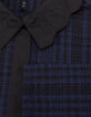 Girl's navy check cropped shirt-6