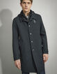 Trench noir à parementure-capuche amovible Homme-8