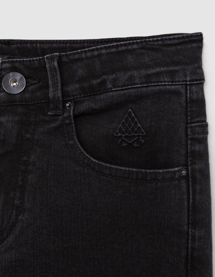 SLIM black pyramid embossed jeans boy's pocket-4