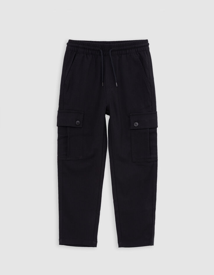 Pantalon BATTLE noir taille élastiquée garçon-3