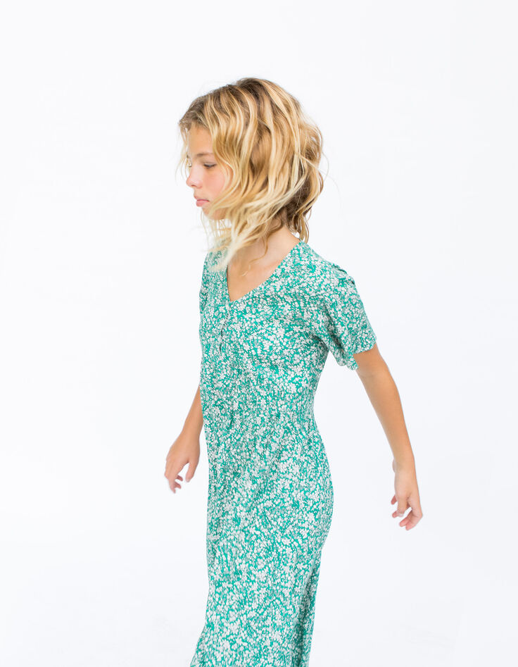 Girls’ green microflower LENZING™ ECOVERO™ long dress-8