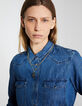 Blaue Damenjeansbluse-3