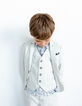 Boys' beige striped suit waistcoat-2
