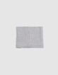 Boy's grey recycled knit rubber logo snood-3