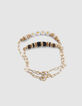 Girls’ gold-tone chain bracelets with beads-1